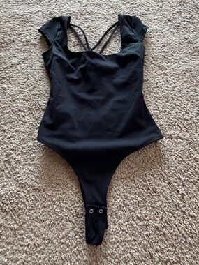 Garage Black Open Back Bodysuit